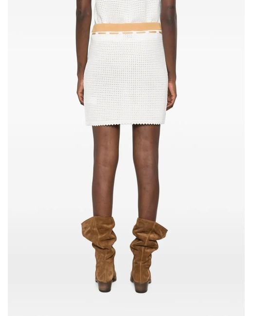Casablanca White Drawstring-Waist Mini Skirt
