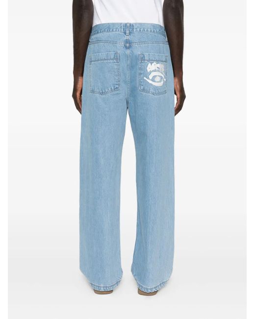 Arte' Blue Light-Wash Straight-Leg Jeans for men