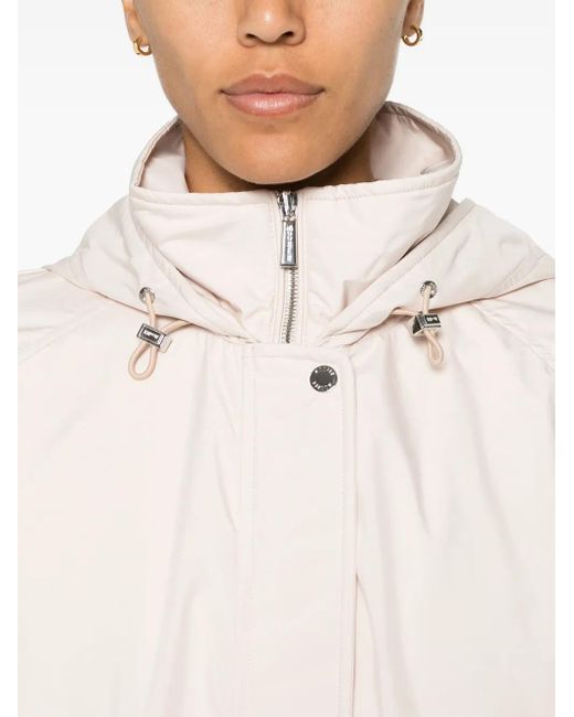 Moorer White Jill-Stp Hooded Jacket