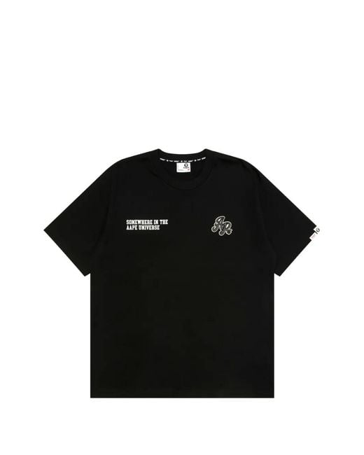 Aape By A Bathing Ape Black Appliqué T-Shirt for men