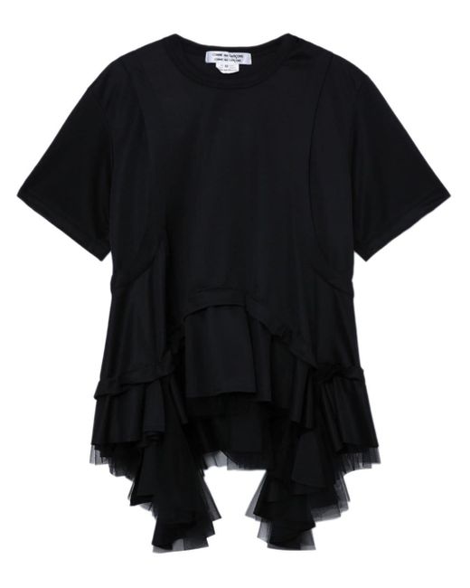 T-shirt asimmetrica di Comme des Garçons in Black
