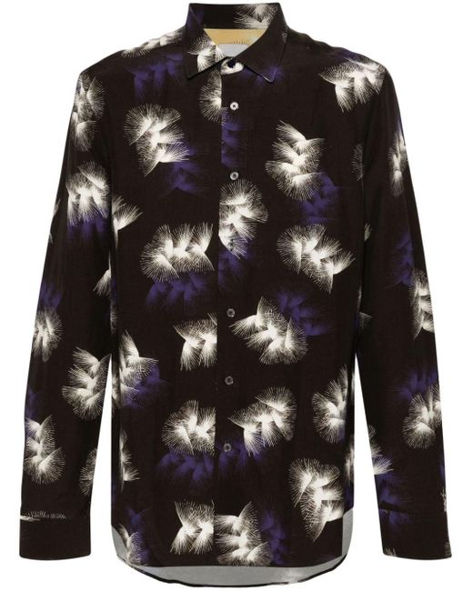 Paul Smith Black Graphic-print Shirt for men