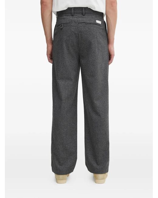 Fucking Awesome Black Checked-Pattern Pleated Trousers for men