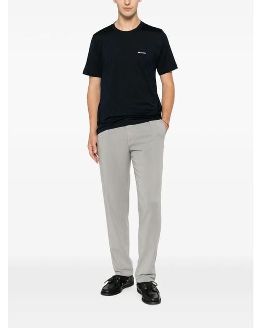 Kiton Gray Logo-Patch Pleated Trousers for men