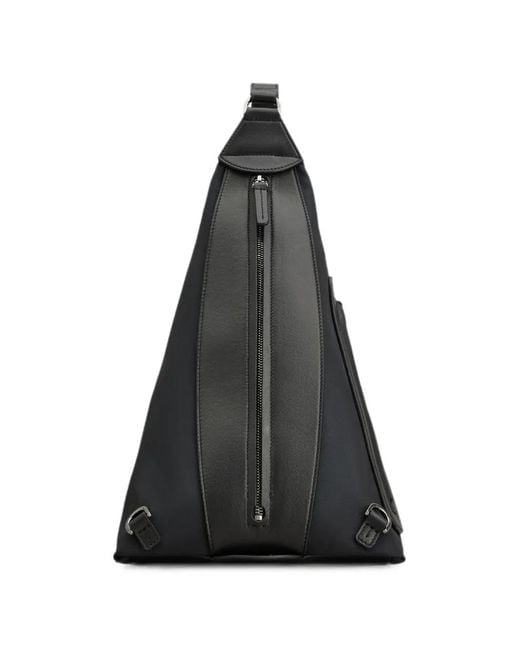 Tod's Black Leather-Trim Triangular Backpack for men