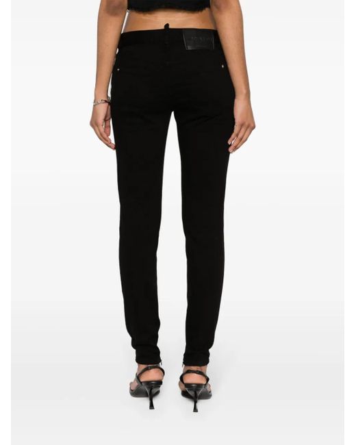 DSquared² Black Twiggy Mid-Rise Skinny Jeans