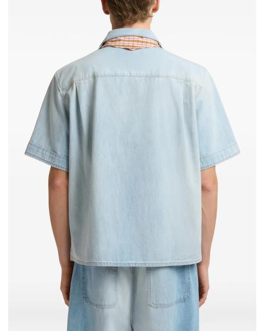 Marni Blue Shirt With Pocket for men