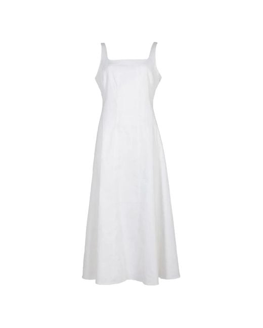 Theory White Square-Neck Panelled Idi Dress