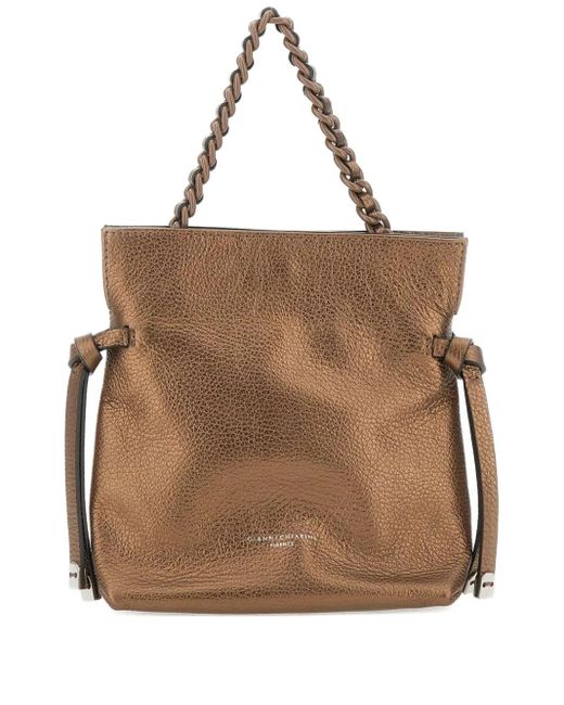 Gianni Chiarini Brown Metallic-Schultertasche mit Kettenhenkel