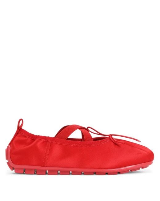 Simone Rocha Red Grip Ballerinas mit überkreuzten Riemen