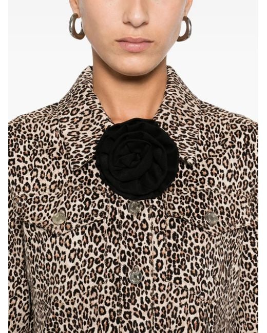 Liu Jo Natural Leopard-Print Button-Front Dress
