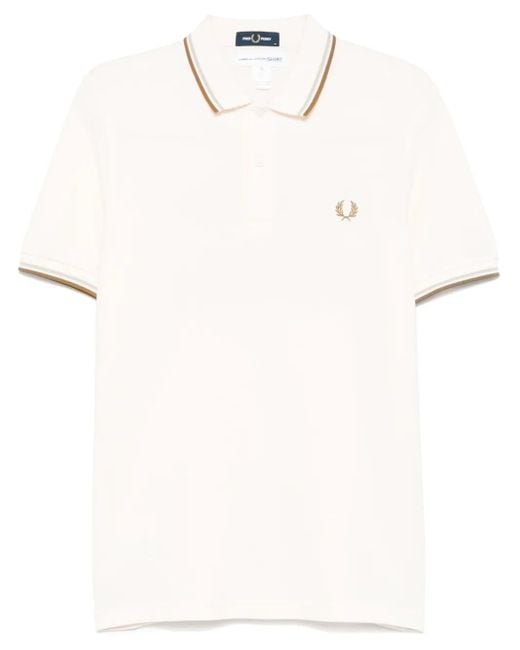 Comme des Garçons White Embroidered-Motif Polo Shirt for men