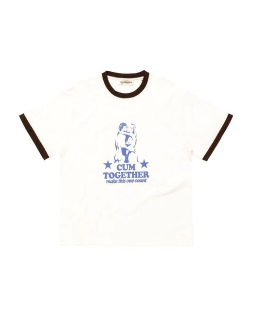 T-Shirt Con Stampa di Carne Bollente in Blue