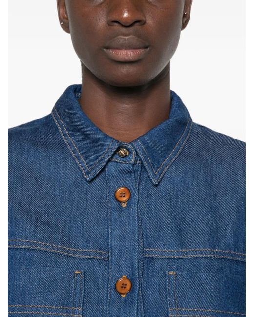 Sessun Blue Contrast-Stitched Jacket