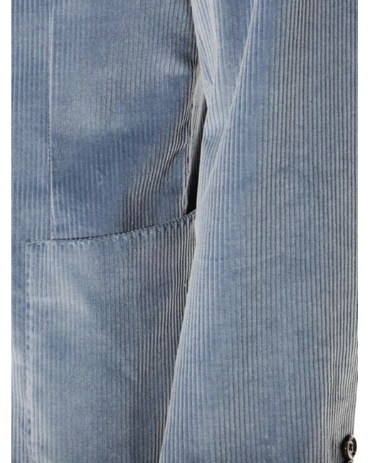 Lardini Blue Corduroy Two-Button Suit for men