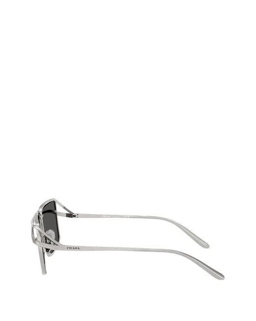 Prada Gray Oversized-Frame Sunglasses for men