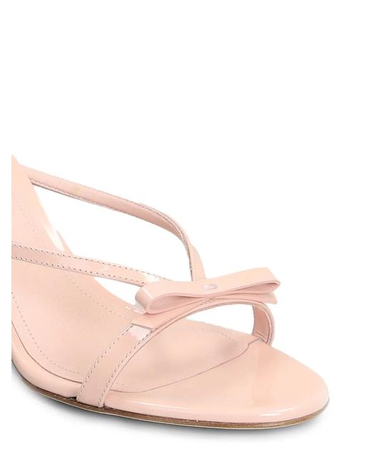 3Juin Pink Linda Bow-Detail Patent-Leather Sandals
