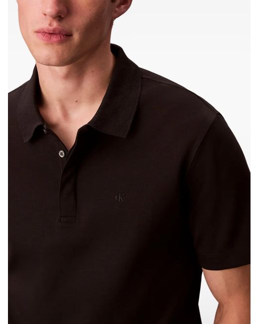 Calvin Klein Black Button Polo Shirt for men