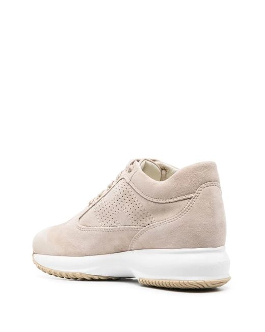 Hogan White Interactive Lace Up Sneakers