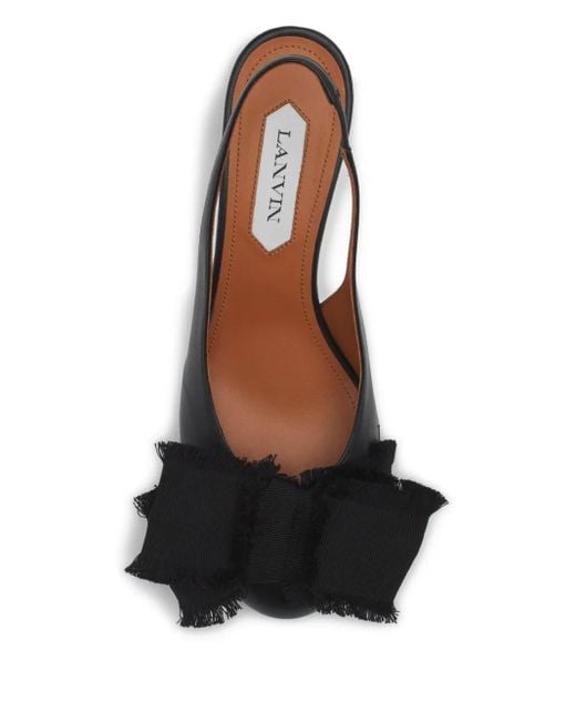 Lanvin Black Leather Slingback Pumps