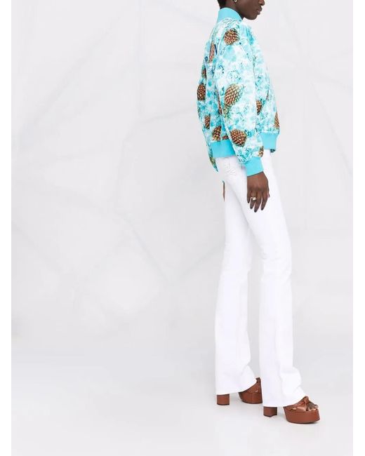 Philipp Plein Blue Pineapple Skies Bomber Jacket
