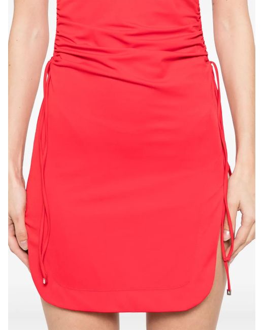 The Attico Red Cardinal Cotton Mini Dress