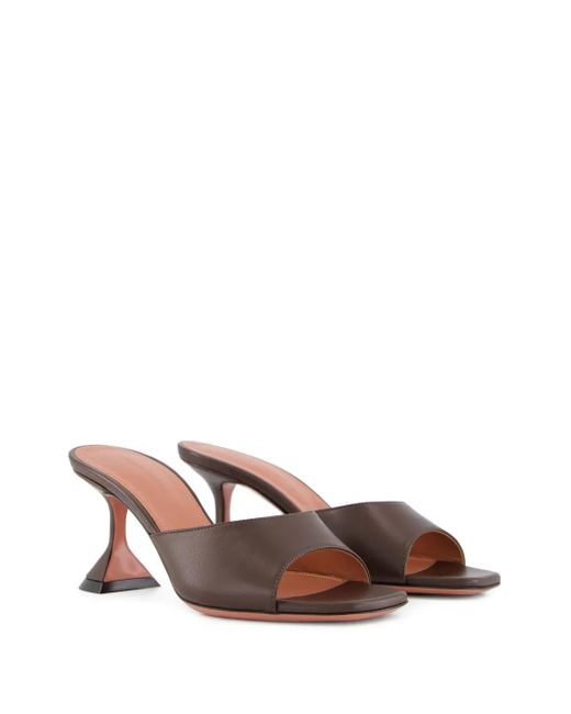 AMINA MUADDI Brown Lupita Open-Toe Sculptural-Heel Sandals