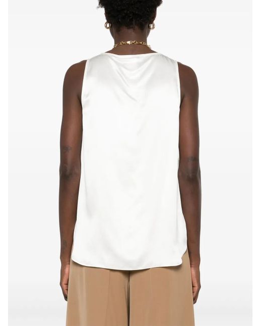 Max Mara White Silk Satin Top