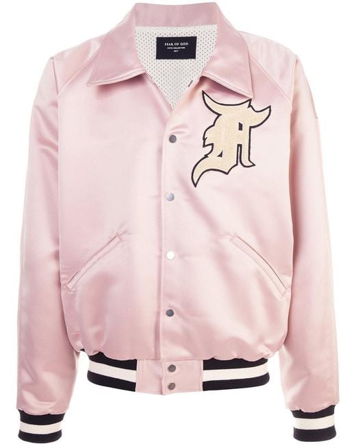 Fear Of God Raglan Satin Bomber Jacket in Pink for Men Lyst Australia