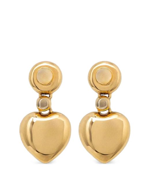 Chiara Ferragni Metallic Bold Heart-Pendant Drop Earrings