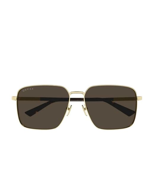 Gucci Metallic Square-Frame Sunglasses for men