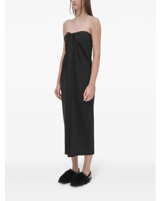 Vestido largo palabra de honor retorcido Rosetta Getty de color Black