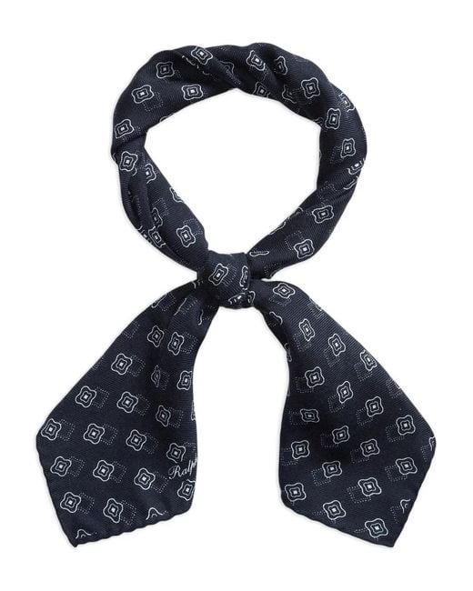 Ralph Lauren Blue Printed Foulard Neckerchief for men