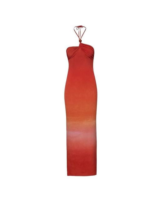 Baobab Red Bari Halterneck Maxi Dress