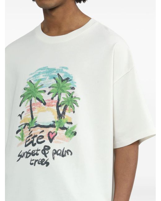 FIVE CM White Graphic-print Cotton T-shirt for men