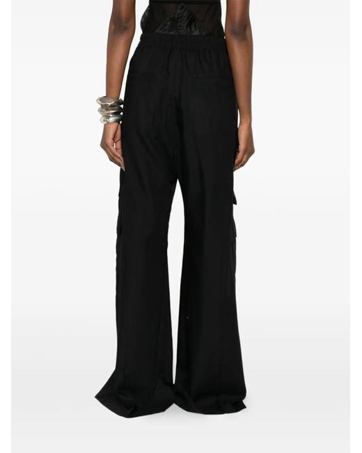 Rick Owens Black Cargobelas Drawstring Cargo Pants