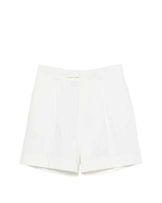 Lardini White Aramis Pleated Shorts for men
