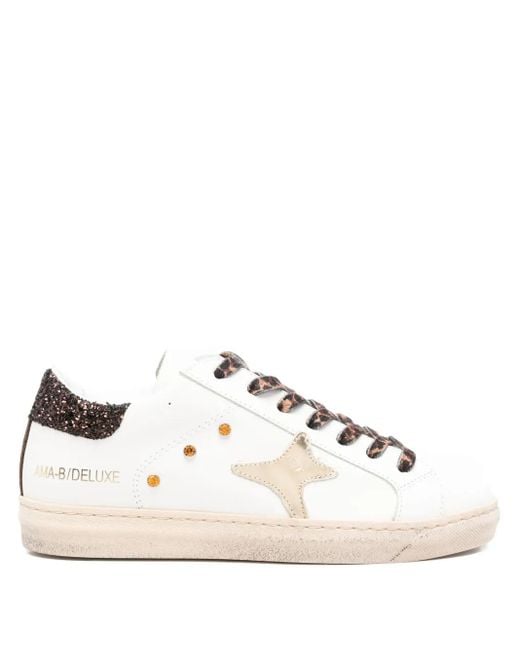 AMA BRAND Natural Glitter-Panel Sneakers