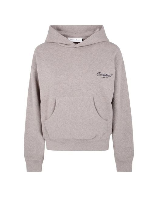Fear Of God Gray Logo-Print Hoodie