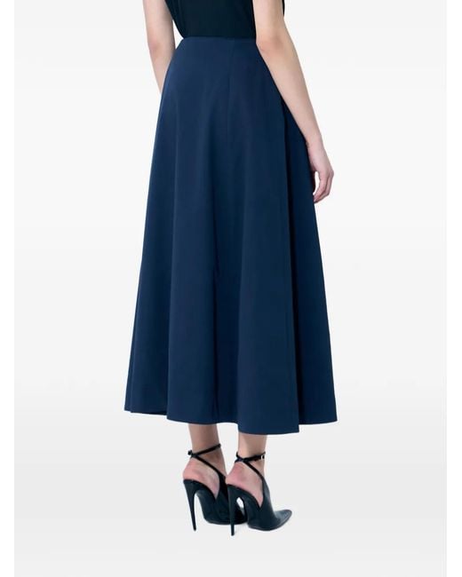 Balenciaga Blue A-Line Midi Skirt