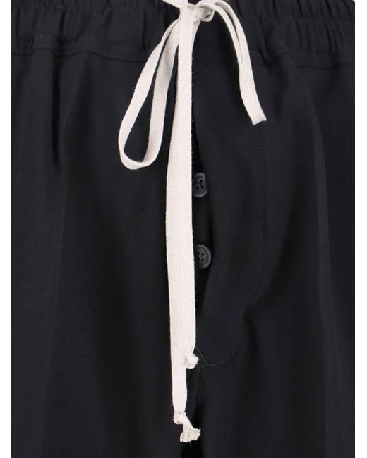 Rick Owens Black Drawstring Trousers