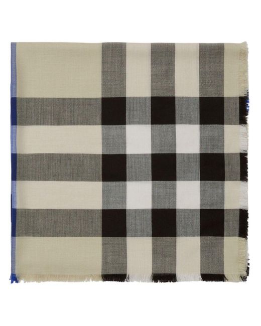 Burberry Gray House Check Cashmere-blend Scarf