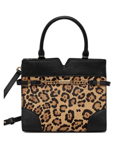 MARCIANO BY GUESS Black Leopard-Print Tote Bag