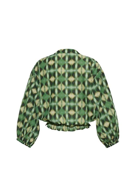 Cara Cara Green Perrin Geometric-Print Blouse