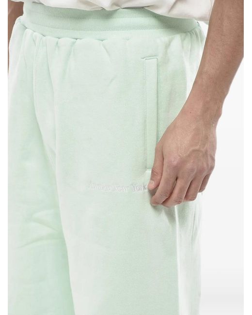 AWAKE NY Green Logo-Embroidered Track Pants for men