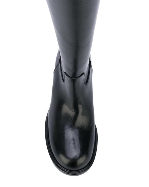 black midi heel boots