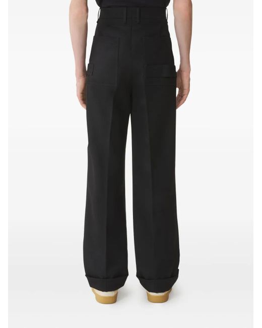 Lanvin Black Button-Details Trousers for men
