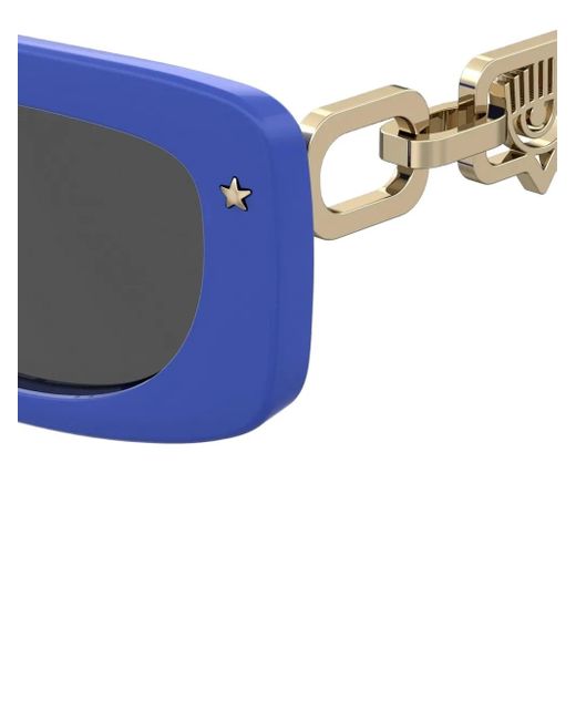 Chiara Ferragni チェーンアーム サングラス Blue