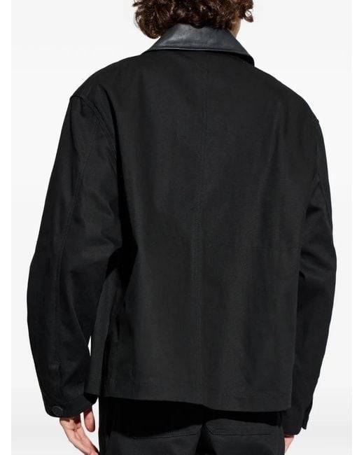 Studio Nicholson Black Dover Long-Sleeve Overshirt for men