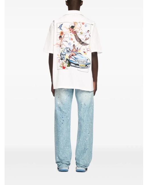Off-White c/o Virgil Abloh White Fresco Arrow Poplin Bowling Shirt for men